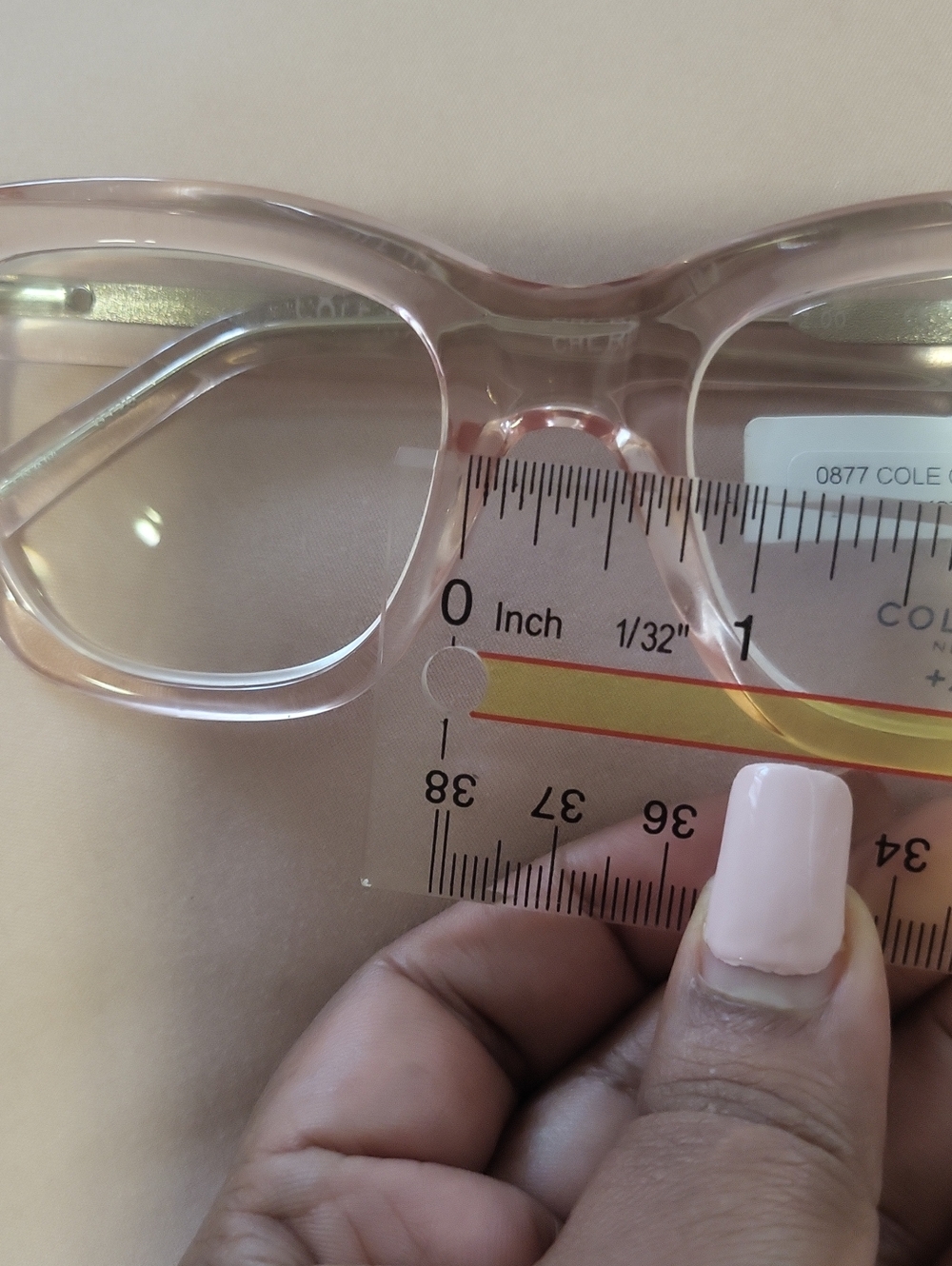 Cole Haan Crystal Pink Rectangular Eyeglasses - Picture 9 of 11